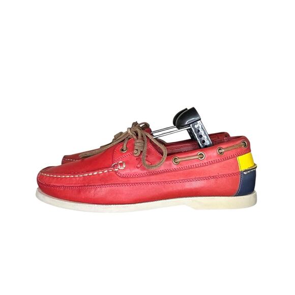 Polo by Ralph Lauren Other - Polo Ralph Lauren Leather Boat Shoes Size 9.5 Red Blue Yellow Mens